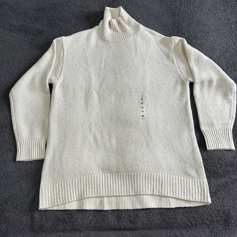 Uniqlo C Women M Turtleneck Sweater Wool Blend Relax Oversized Quiet Luxury NWOT
